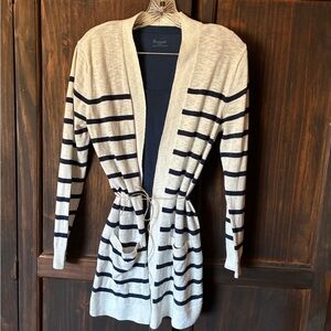 Old Navy Blue and Cream Cardigan Sweater and matching blue T
